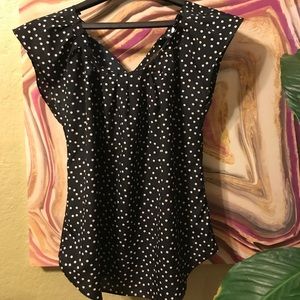 Lauren Conrad black/white polkadot blouse (S)